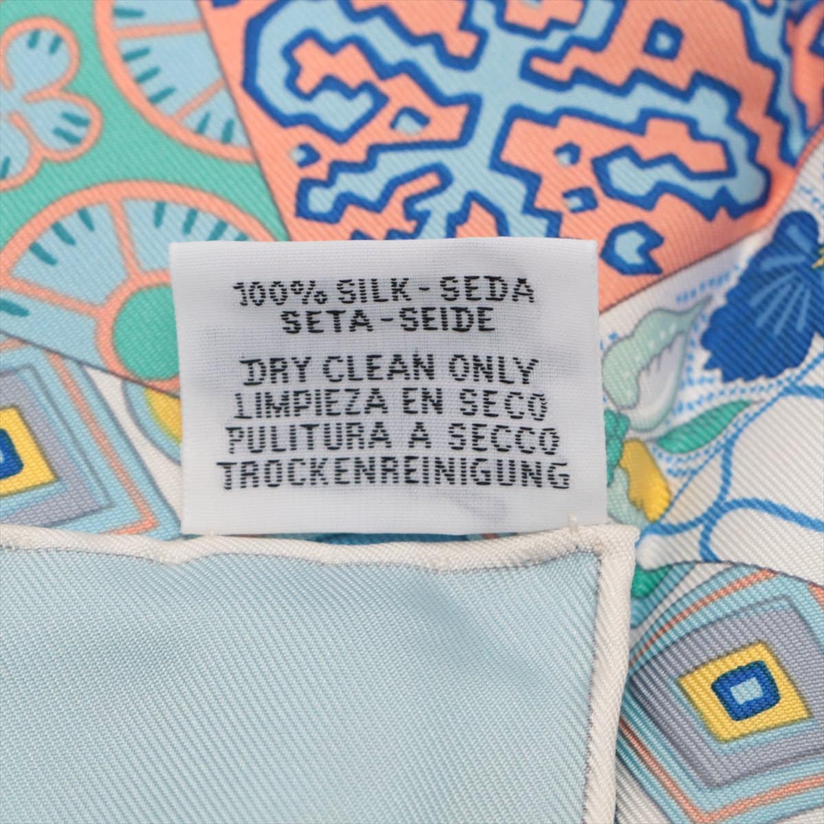 エルメス カレ90 L’Art du Sarasa サラサの芸術 スカーフ シルク ブルー
