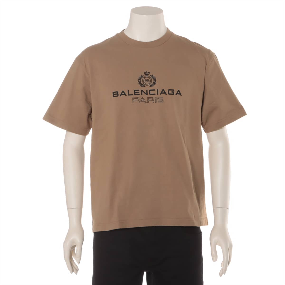 バレンシアガ 20年 コットン Tシャツ S メンズ ブラウン ロゴ