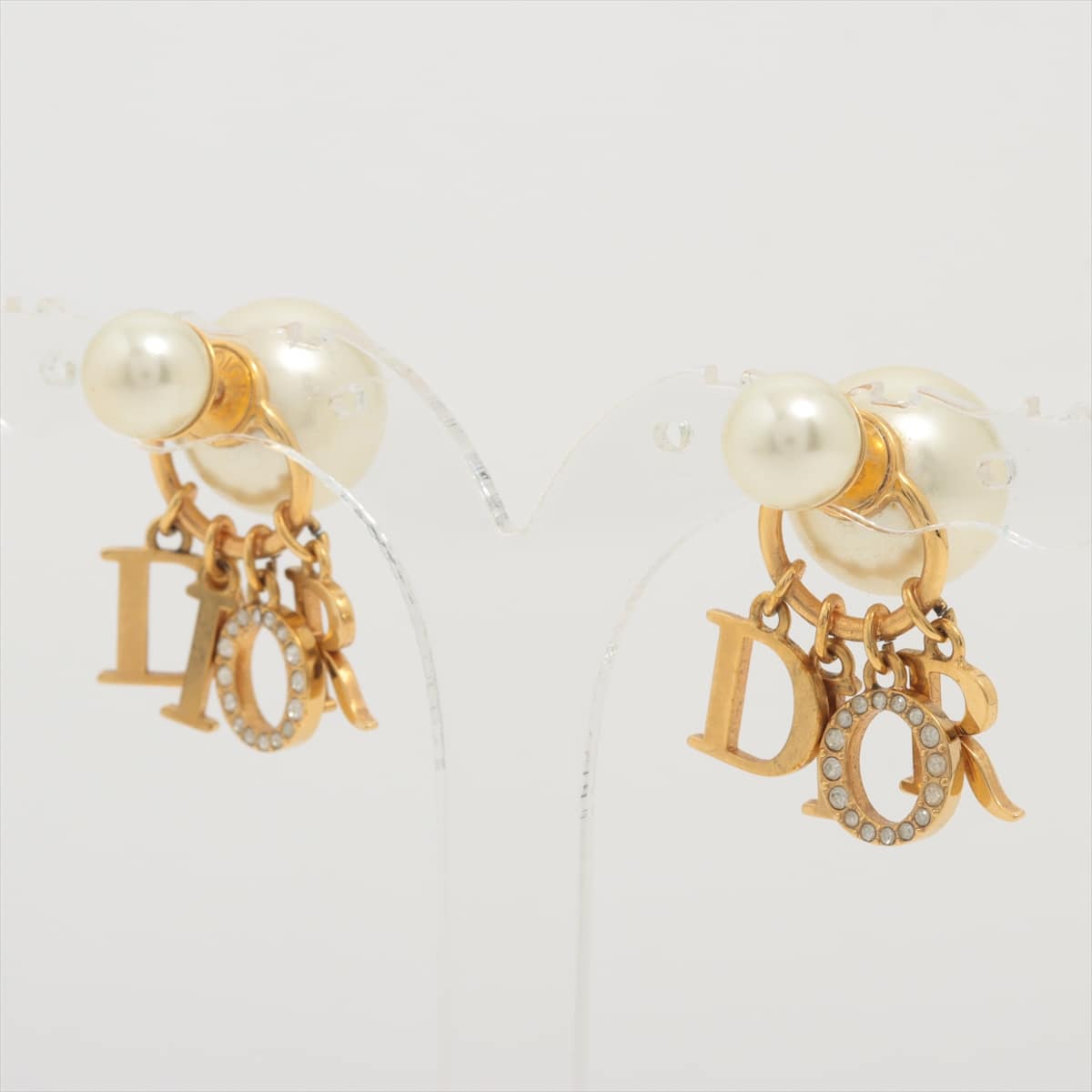 ディオール Dior Tribales  ディオール トライバル ピアス(両耳用) GP×ラインストーン×フェイクパール ゴールド