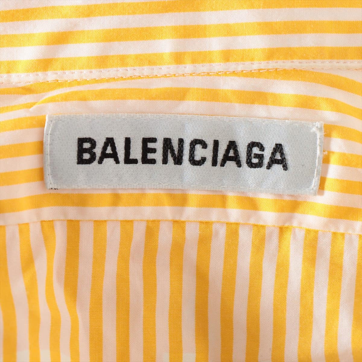 バレンシアガ 20年 コットン シャツ 32 レディース イエロー  バックロゴ 622050