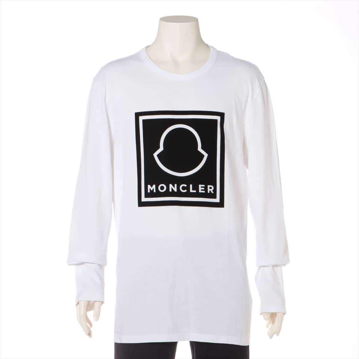 モンクレール 21年 コットン ロングTシャツ XL メンズ ホワイト