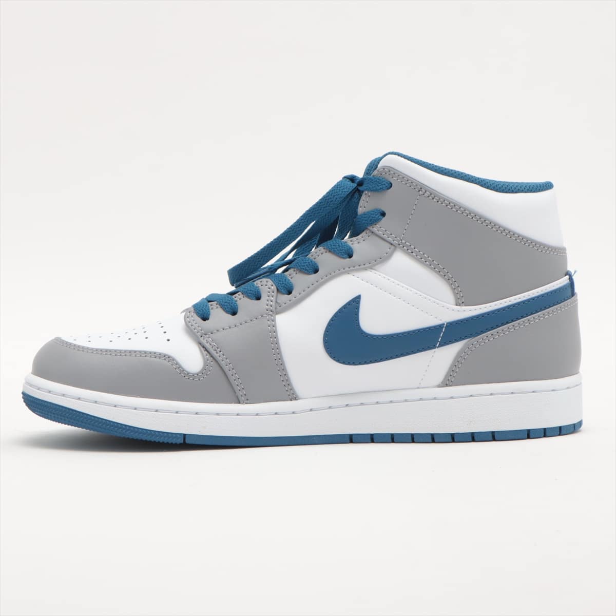 ナイキ レザー ハイカットスニーカー 28.0cm メンズ ブルー×グレー DQ8426-014 Air Jordan 1 Mid True Blue