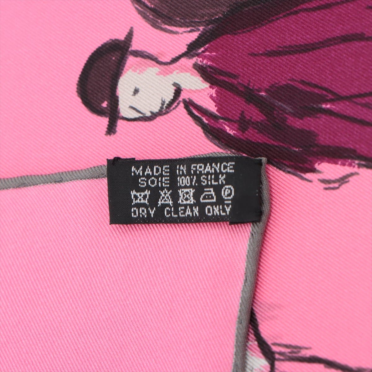 エルメス カレ90 CLERC スカーフ シルク ピンク