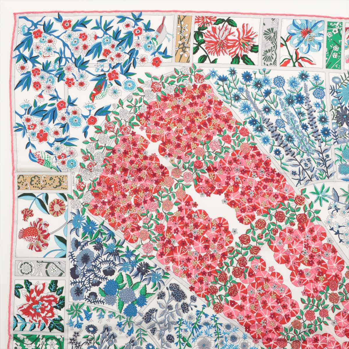 エルメス カレ90 Fleurs de Giverny ジヴェルニーの花 スカーフ シルク  ホワイト｜ai019467｜中古ブランド品・ブランド古着通販｜ALLU（アリュー）