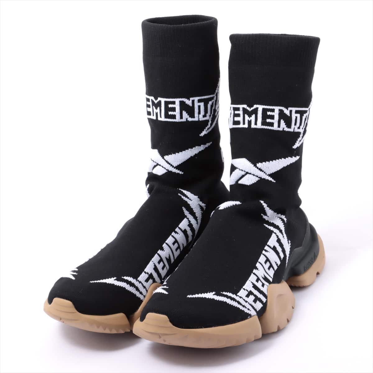 リーボック×ヴェトモン ポリエステル ブーツ EUR 37.5 レディース ブラック Metal sock boots
