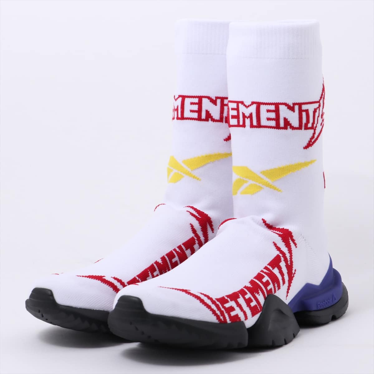 リーボック×ヴェトモン ポリエステル ブーツ EUR 38.5 レディース ホワイト 18AW Sock Pump Logo-Jacquard Sock Sneakers