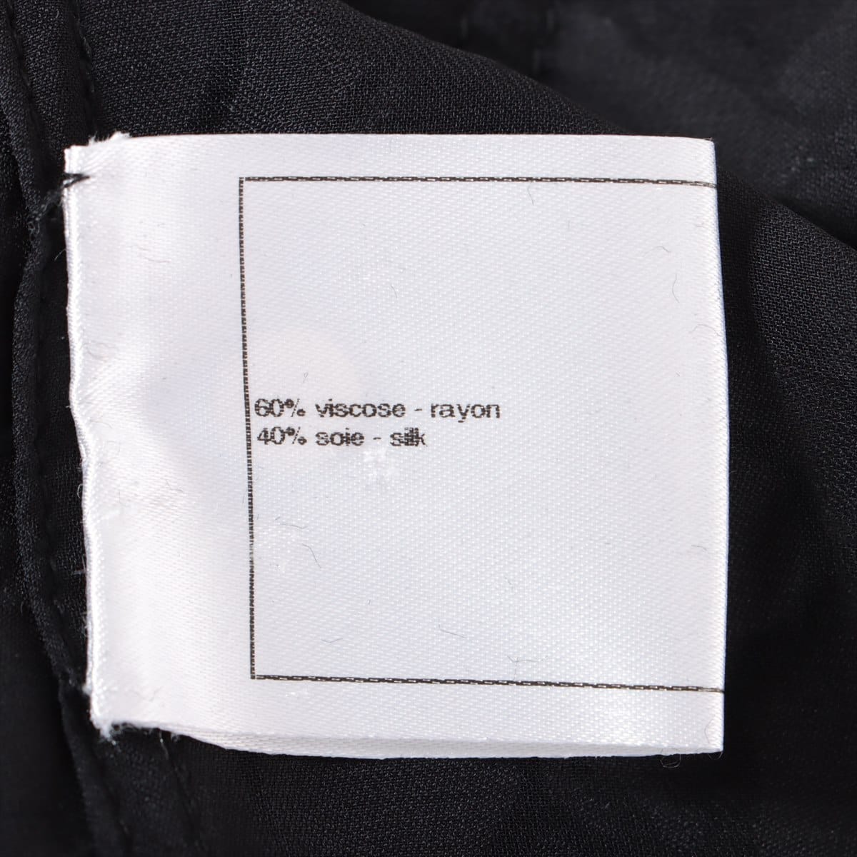シャネル カメリア 14年 レーヨン×シルク シャツ 36 レディース ブラック  P47 刺繍 フード付き ココボタン