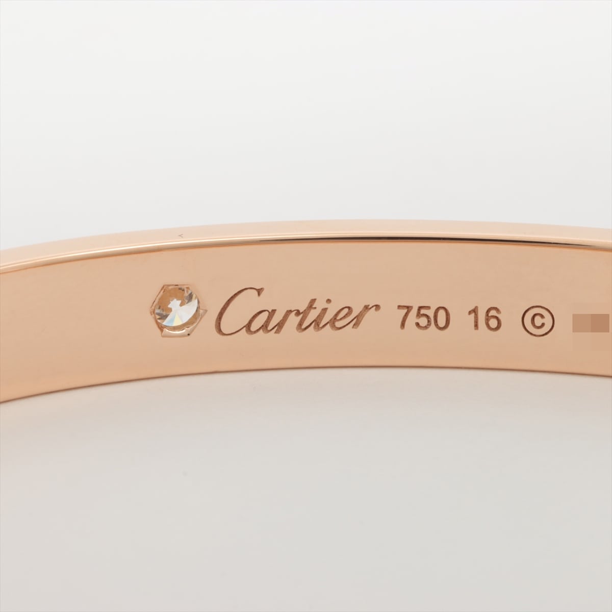 カルティエ ラブ ハーフ ダイヤ ブレスレット 750(PG) 28.6g 16