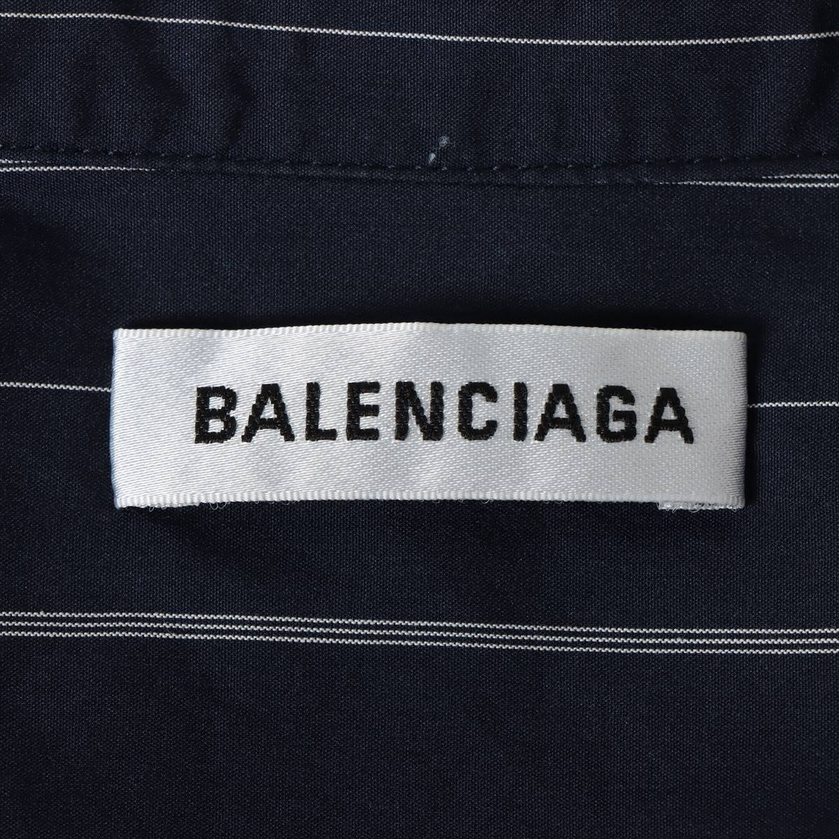 バレンシアガ 17年 コットン×ポリエステル シャツ 34 メンズ ネイビー