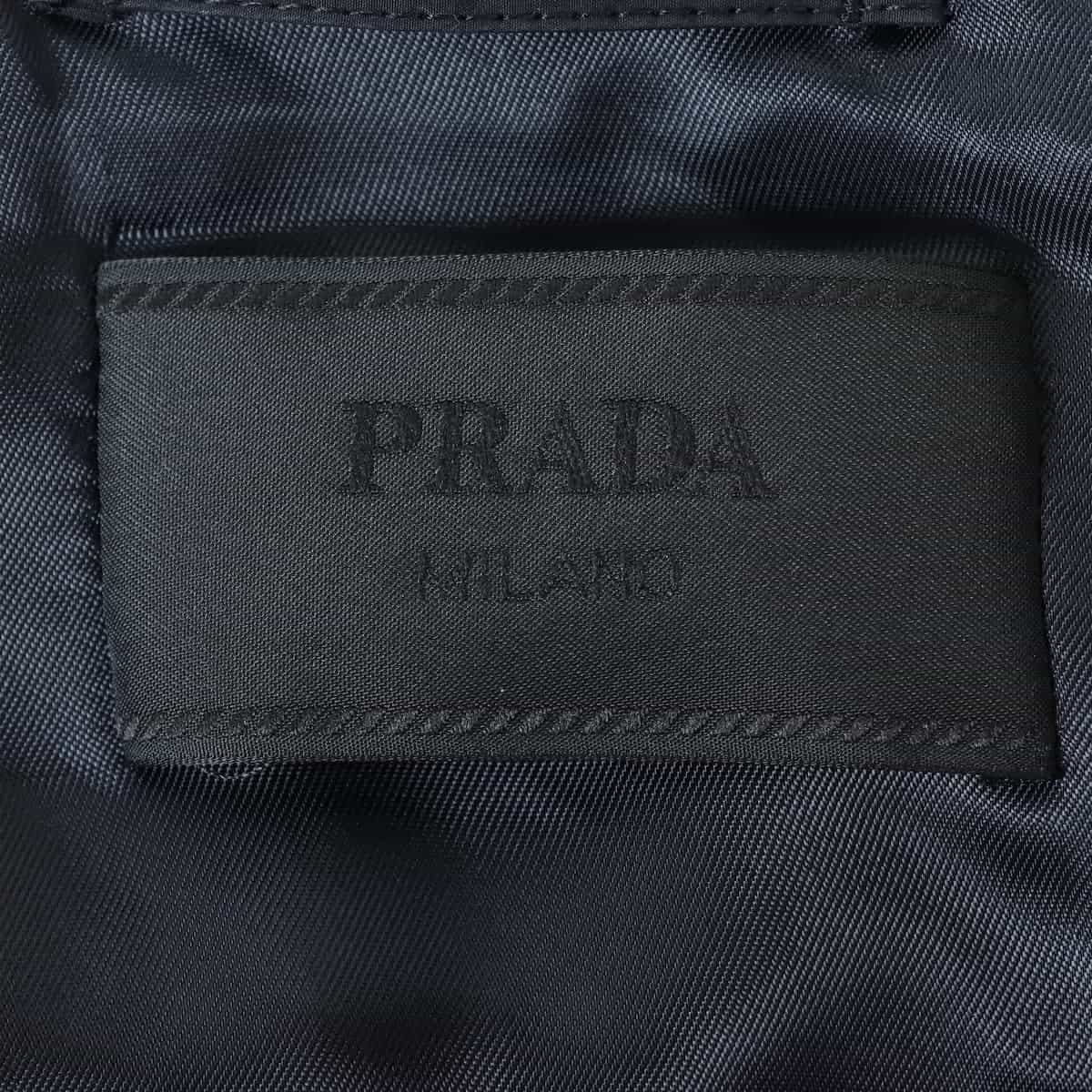 プラダ 17年 ポリエステル ステンカラーコート XS メンズ ブラック  SGN659