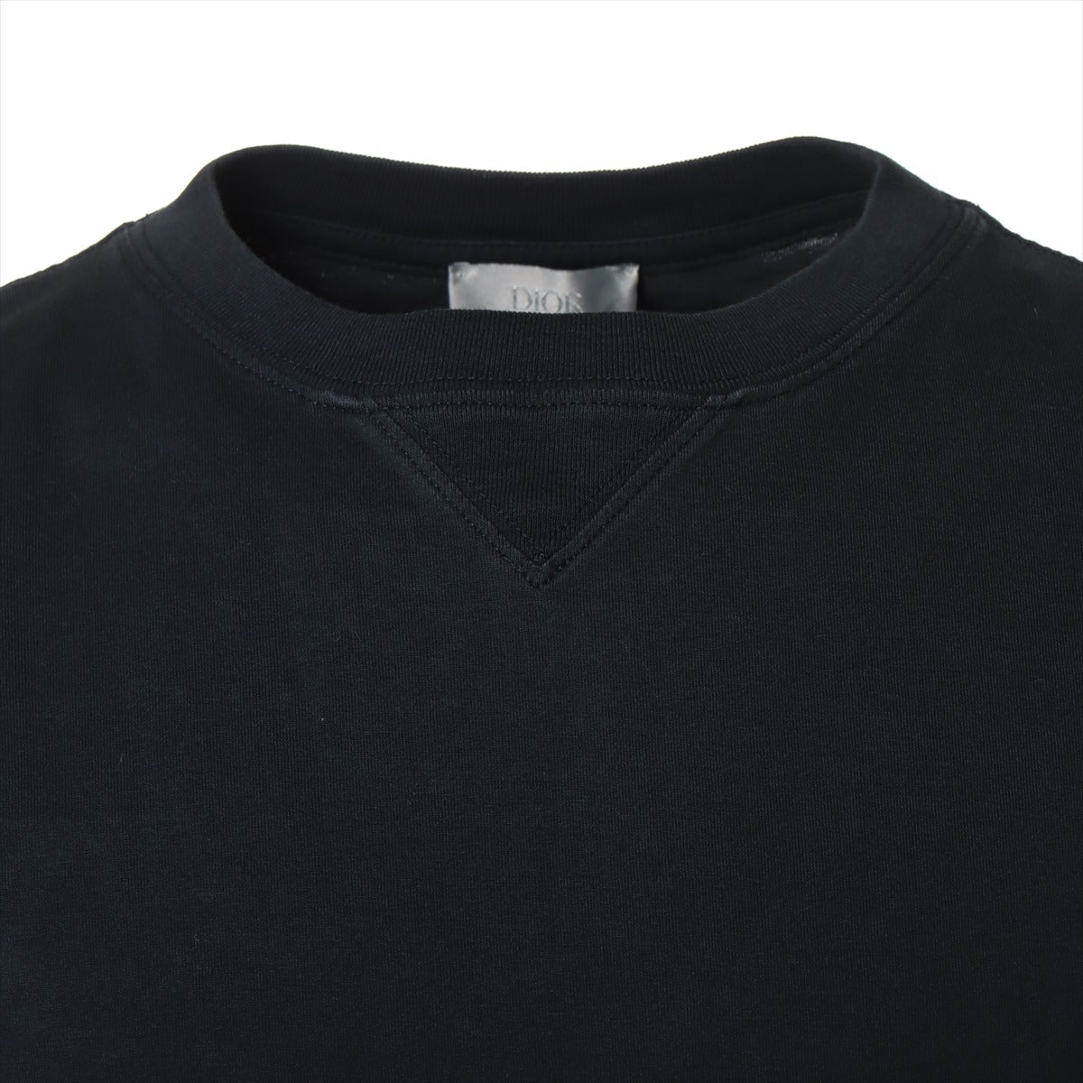 ディオール オブリーク 21SS コットン×シルク Tシャツ S メンズ ブラック×ネイビー  レイヤードオーバーサイズシャツ 113J632A0677