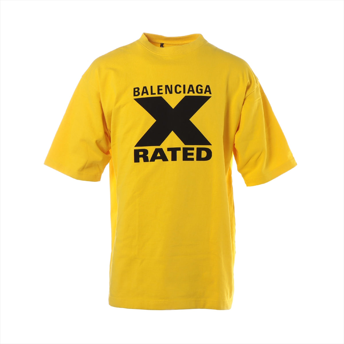 バレンシアガ 19年 コットン Tシャツ XXS メンズ イエロー  620969 X-RATED LARGE FIT T-SHIRT