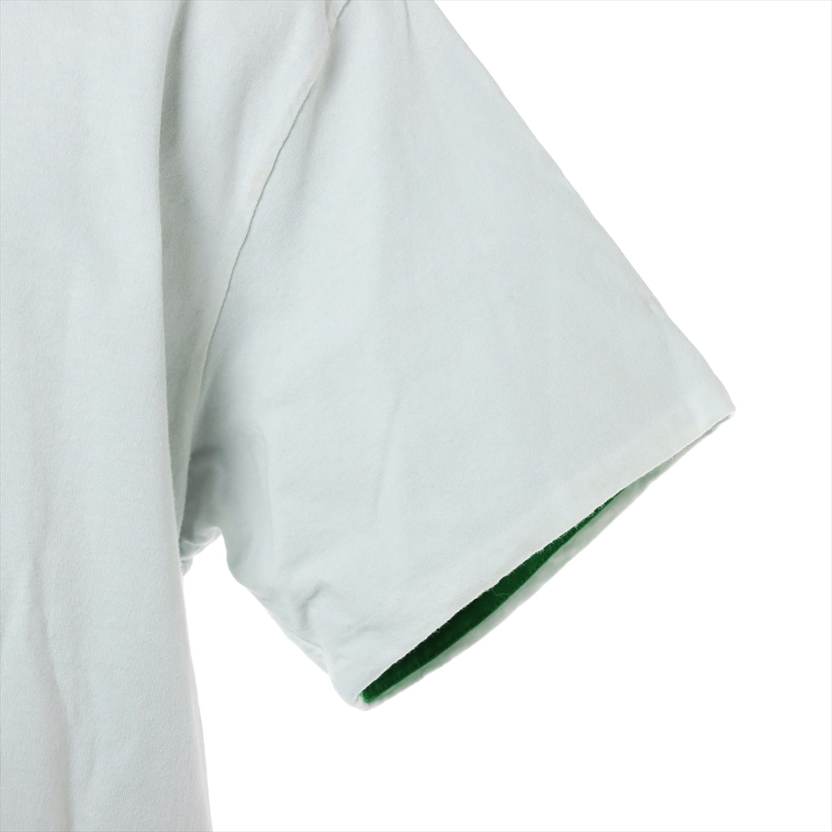 ボッテガヴェネタ 2022 コットン Tシャツ M メンズ ホワイト×グリーン  ダブルレイヤーコットンジャージー