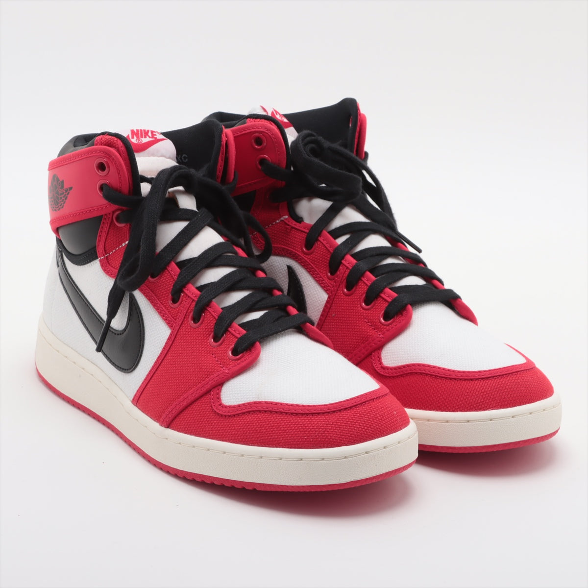 ナイキ AIR JORDAN 1 キャンバス×レザー ハイカットスニーカー 29cm メンズ レッド×ホワイト DA9089-100 替えヒモ有