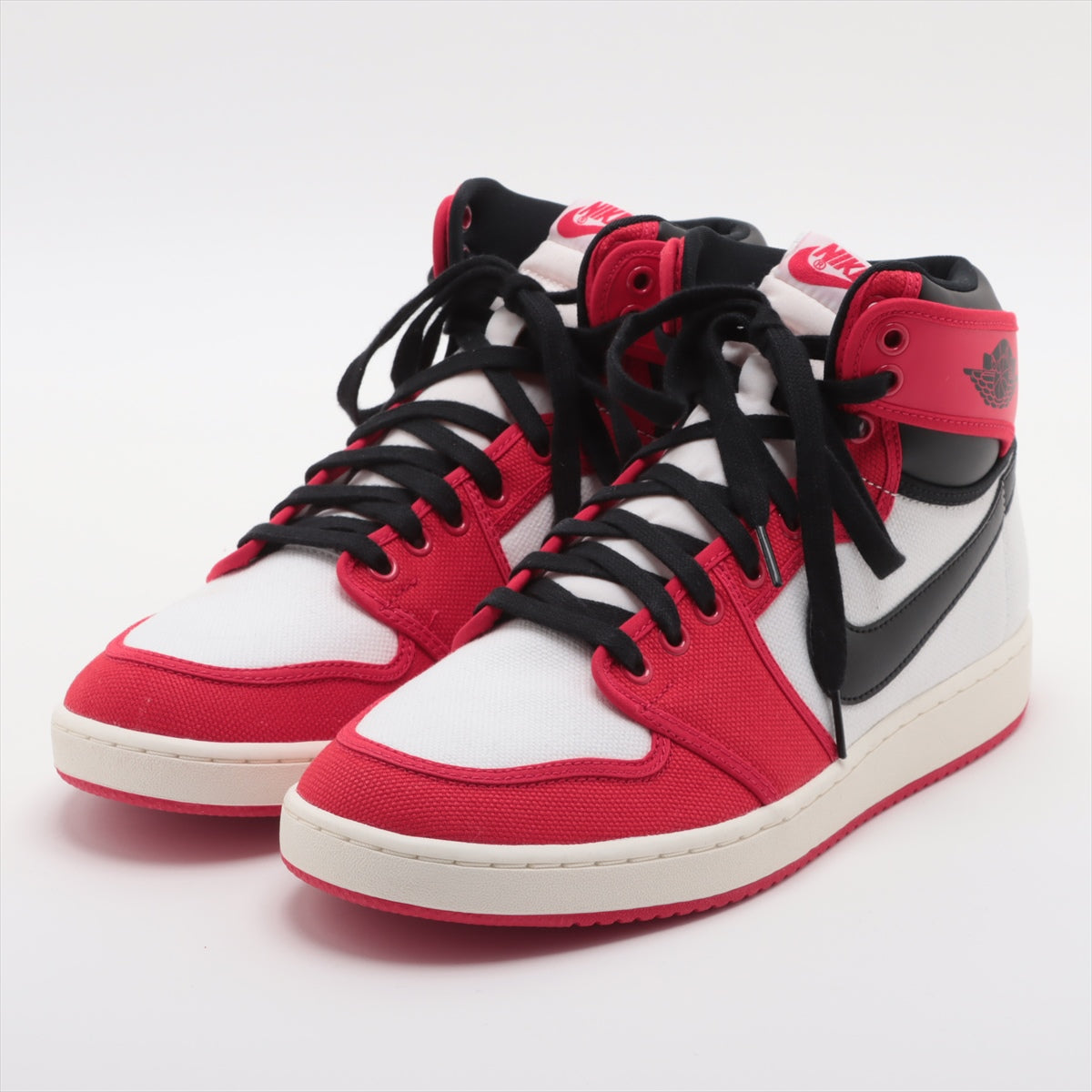 ナイキ AIR JORDAN 1 キャンバス×レザー ハイカットスニーカー 29cm メンズ レッド×ホワイト DA9089-100 替えヒモ有