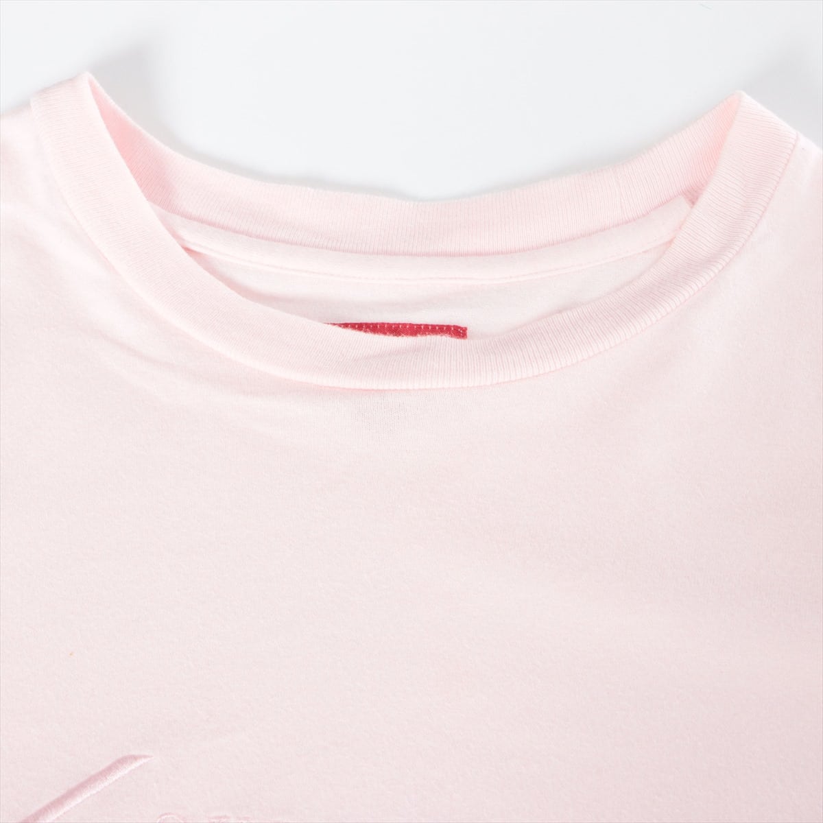 シュプリーム コットン Tシャツ M レディース ピンク  ロゴ刺繍