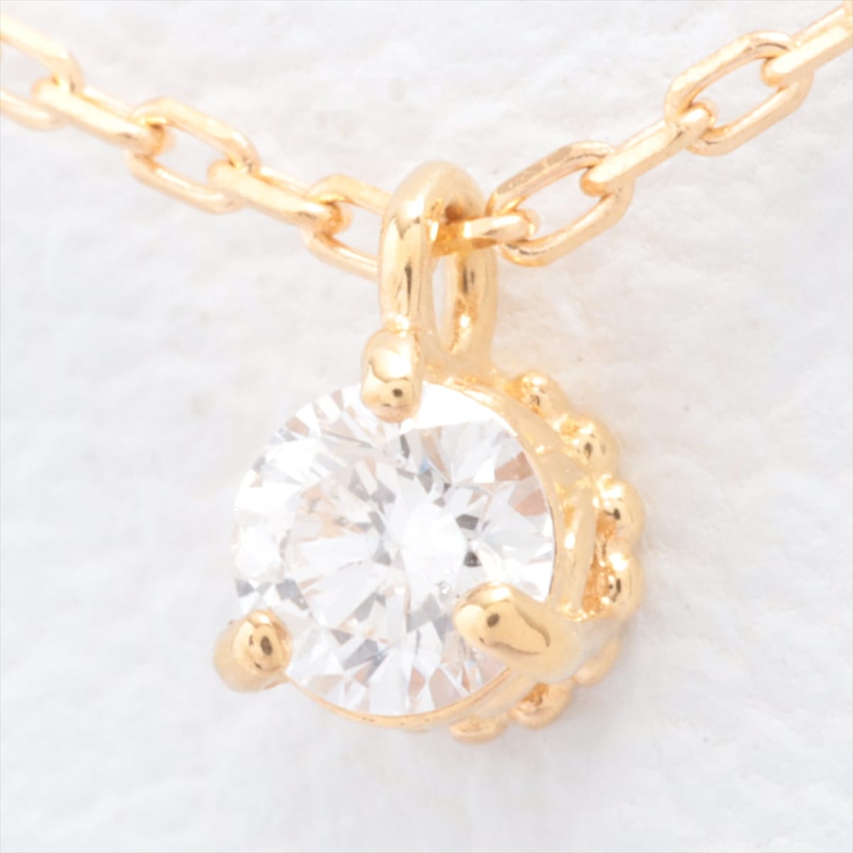 アガット　agete　ダイヤ ネックレス　K18YG　0.05ct