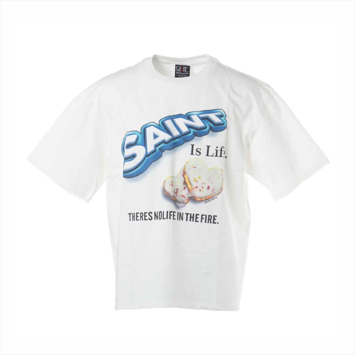 SAINT MICHAEL セント マイケル 23AW RK_SS TEE/WITHOUTFEAR/WHITE 狭く USED加工Tシャツ 白  Size 【