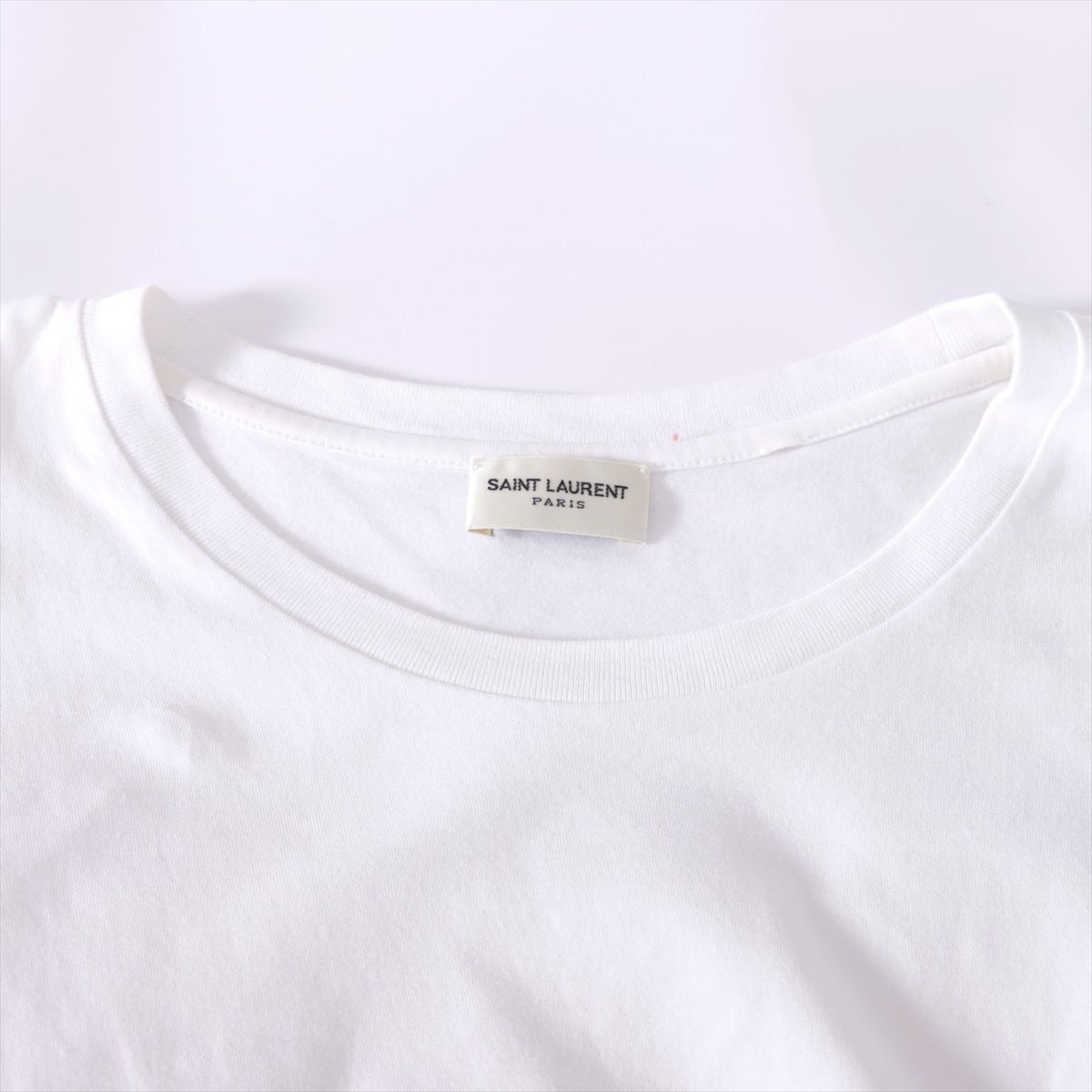 サンローランパリ 17年 コットン Tシャツ XS メンズ ホワイト  ロゴ