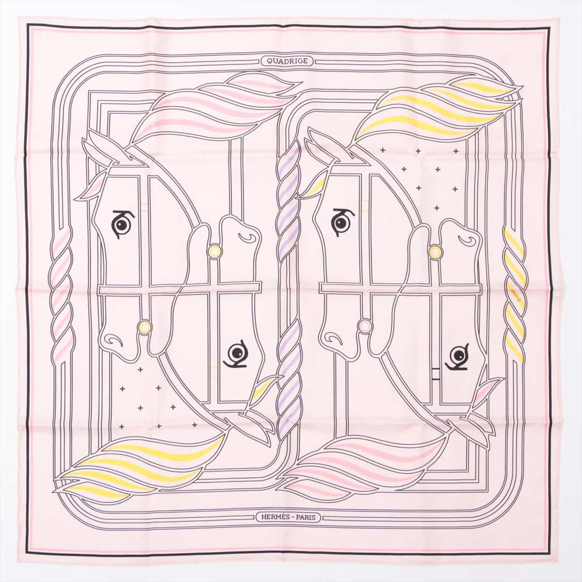 エルメス カレ65 ETRIERS 鐙 スカーフ シルク ピンク