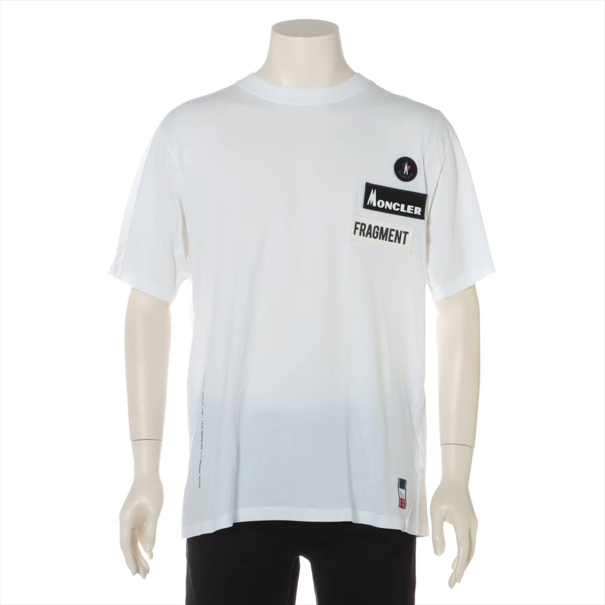 モンクレールジーニアス フラグメント 18年 コットン Tシャツ L メンズ ホワイト  ワッペン