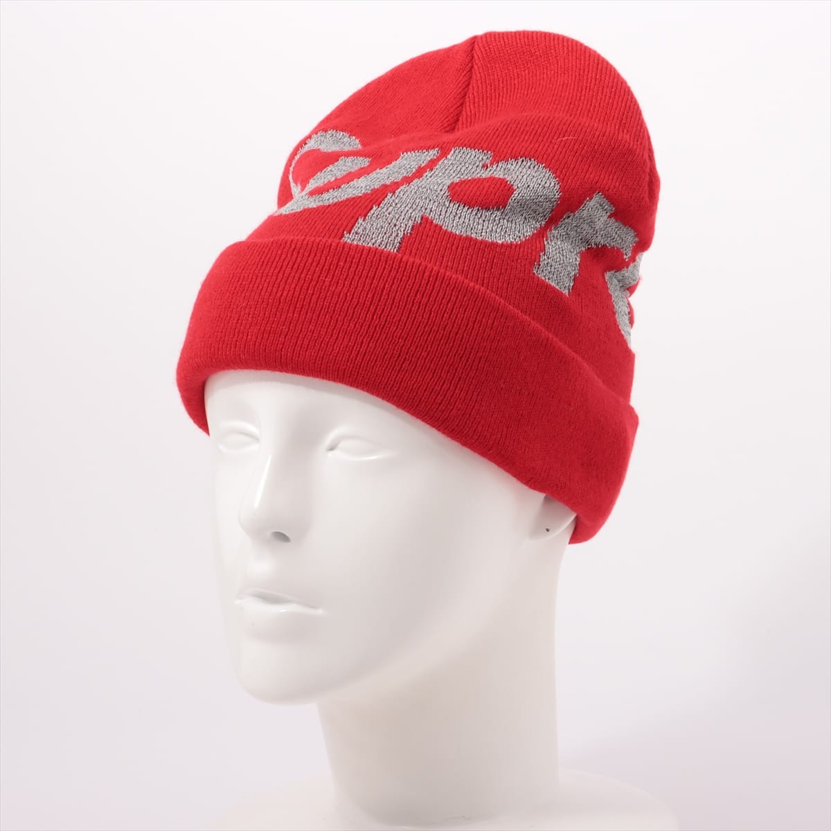 シュプリーム ニットキャップ アクリル レッド 18AW Reflective Big Logo Beanie ｜bz007891｜中古ブランド品・ブランド古着通販｜ALLU（アリュー）