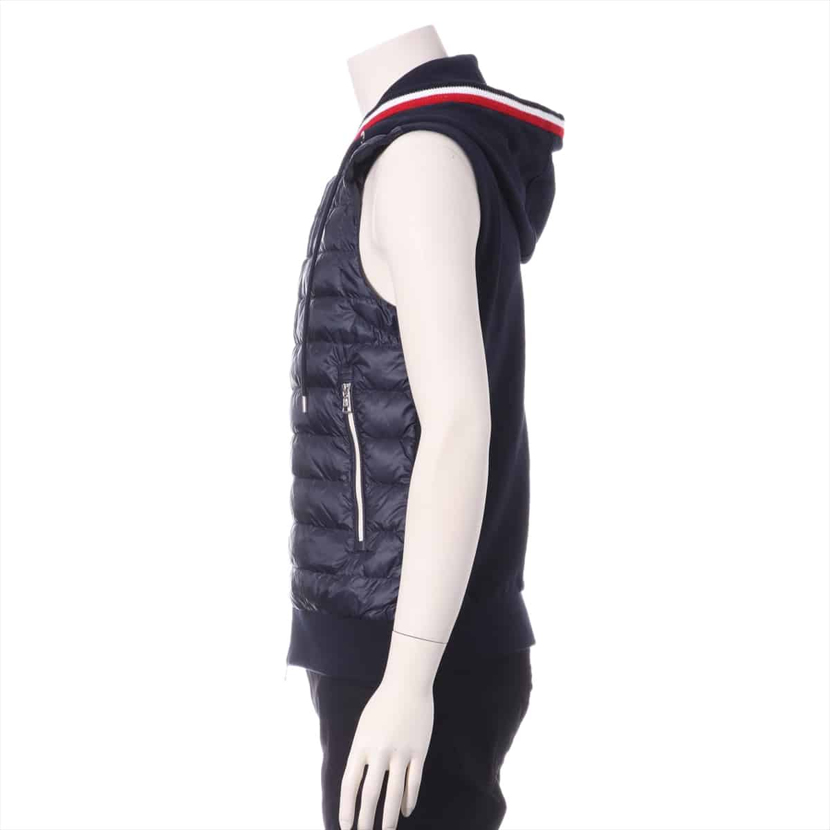 モンクレール 17年 コットン×ナイロン ダウンベスト L メンズ ネイビー  GILET