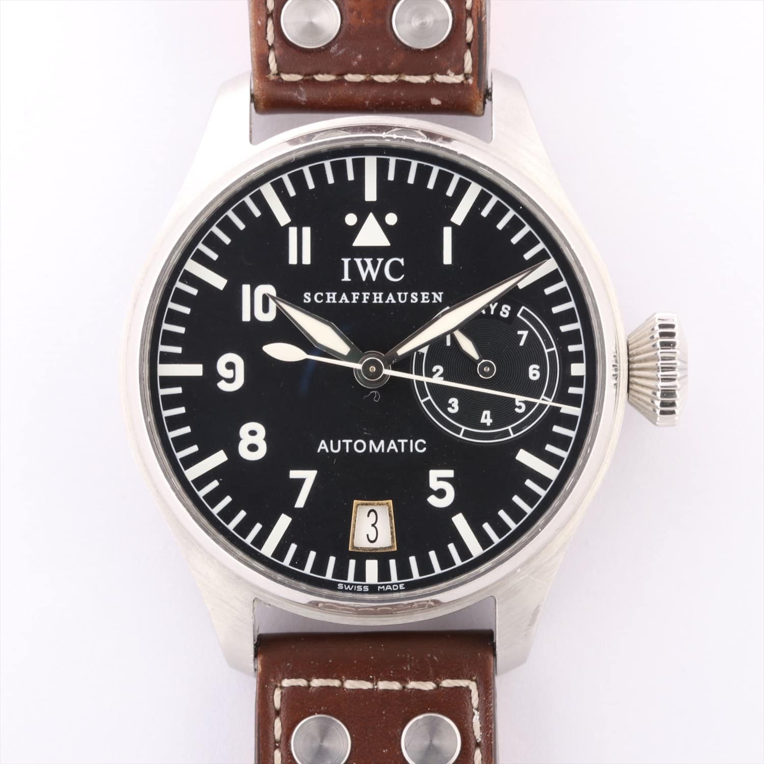 IWC ビッグパイロット IW500201 SS×革 AT 黒文字盤 箱内部劣化