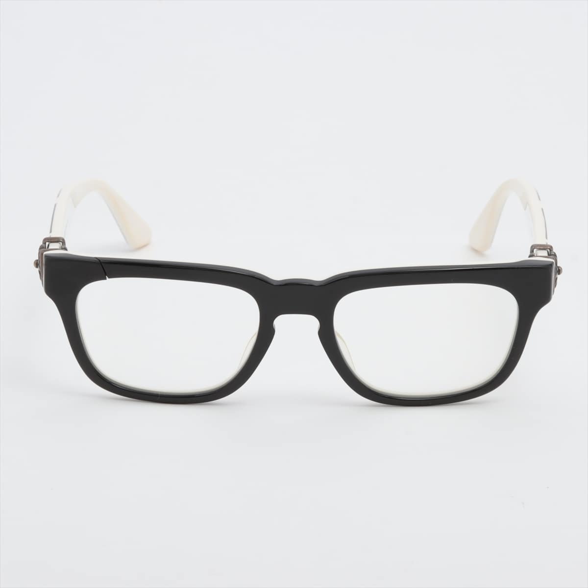 クロムハーツ EASY メガネ 925×プラスチック ブラック×ホワイト CHプラス