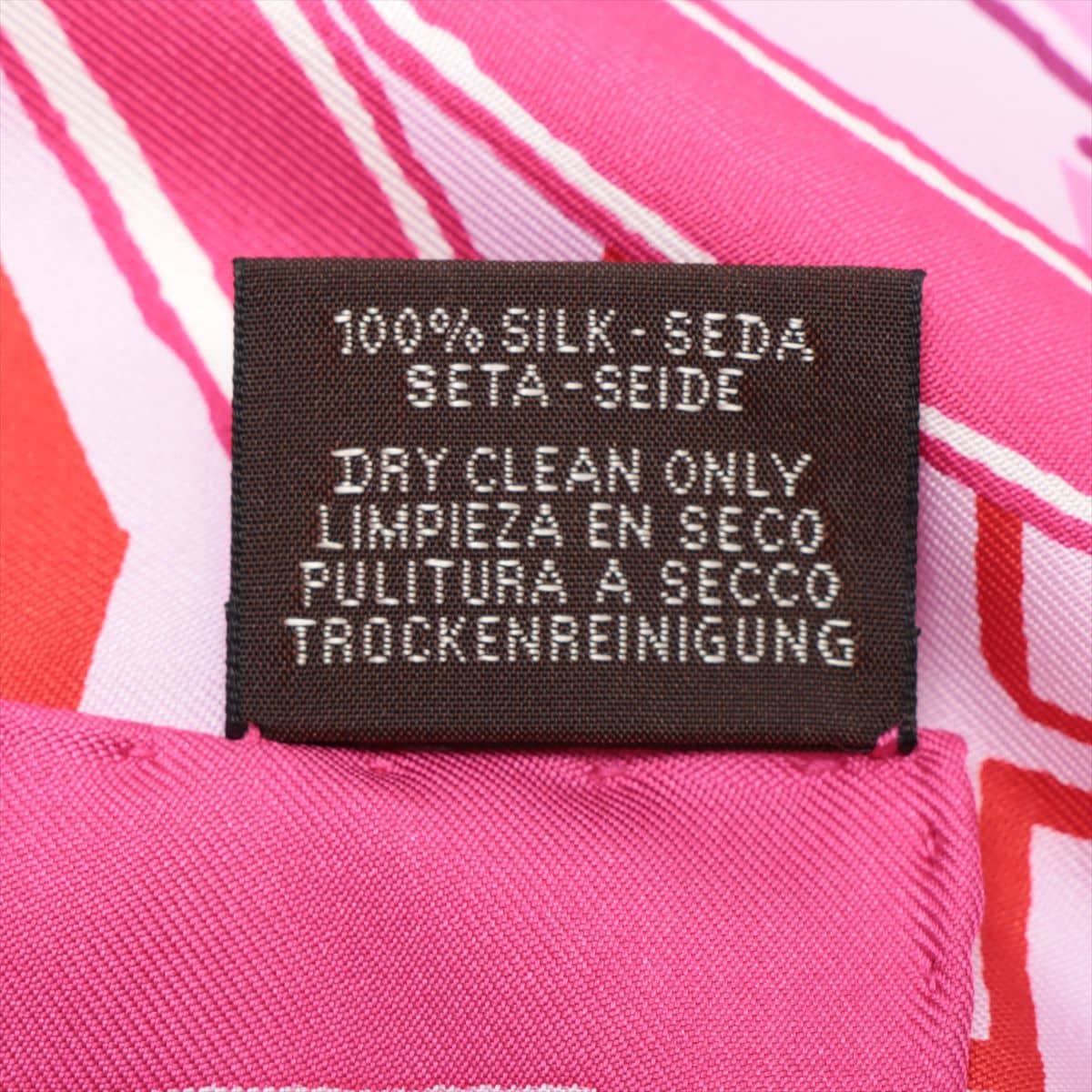 エルメス カレ90 スカーフ シルク ピンク 18AW Jeu de Soie (シルク・ゲーム) リボン付き