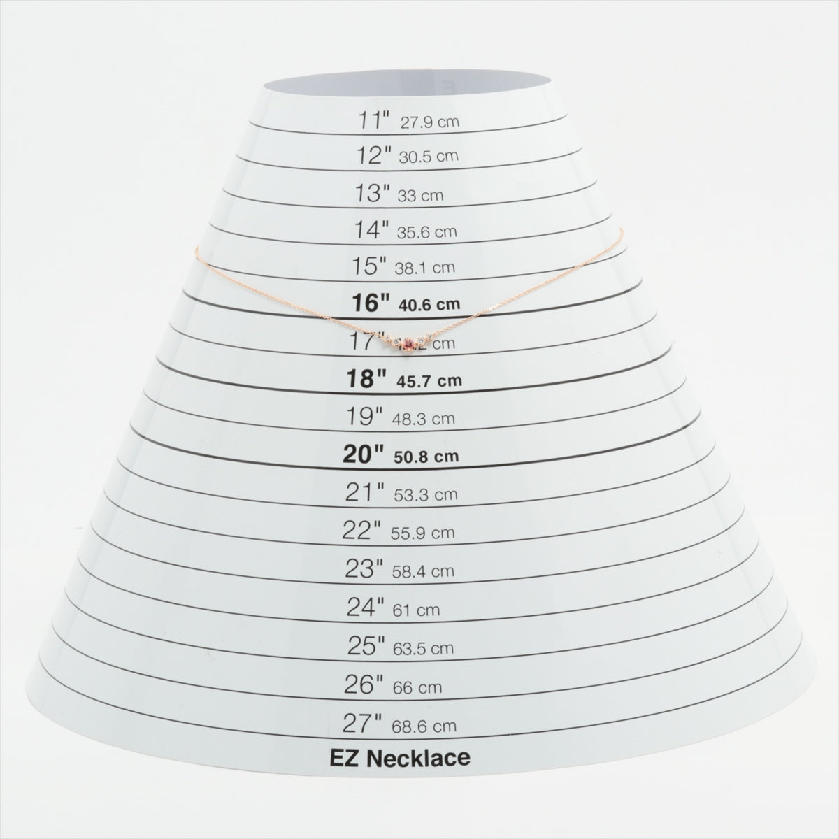 4℃ ダイヤ ピンクサファイア ネックレス K18(PG) 1.4g