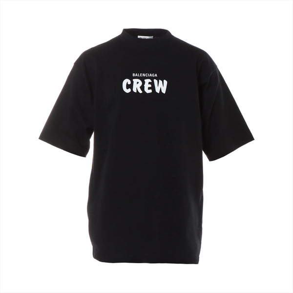 バレンシアガ コットン Tシャツ XS メンズ ブラック 620941 CREW 