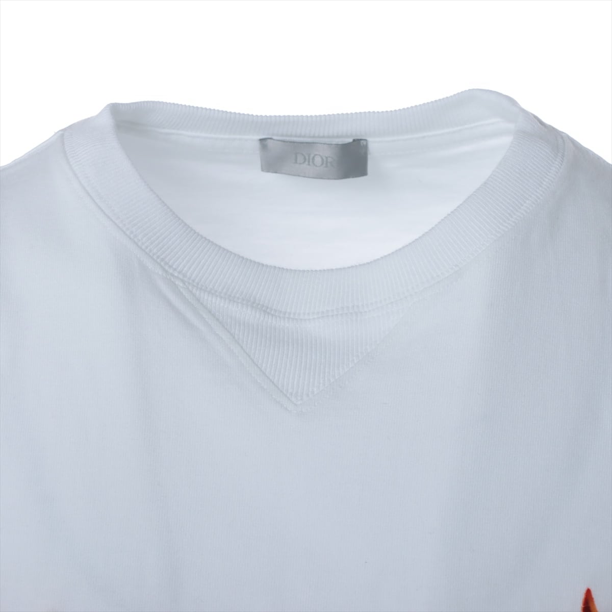 DIOR ディオール 22SS COMPACT COTTON TEE S/S 293J659A0554 フットボールロゴ刺繍オーバーサイズ半袖Tシャツ カットソーホワイト