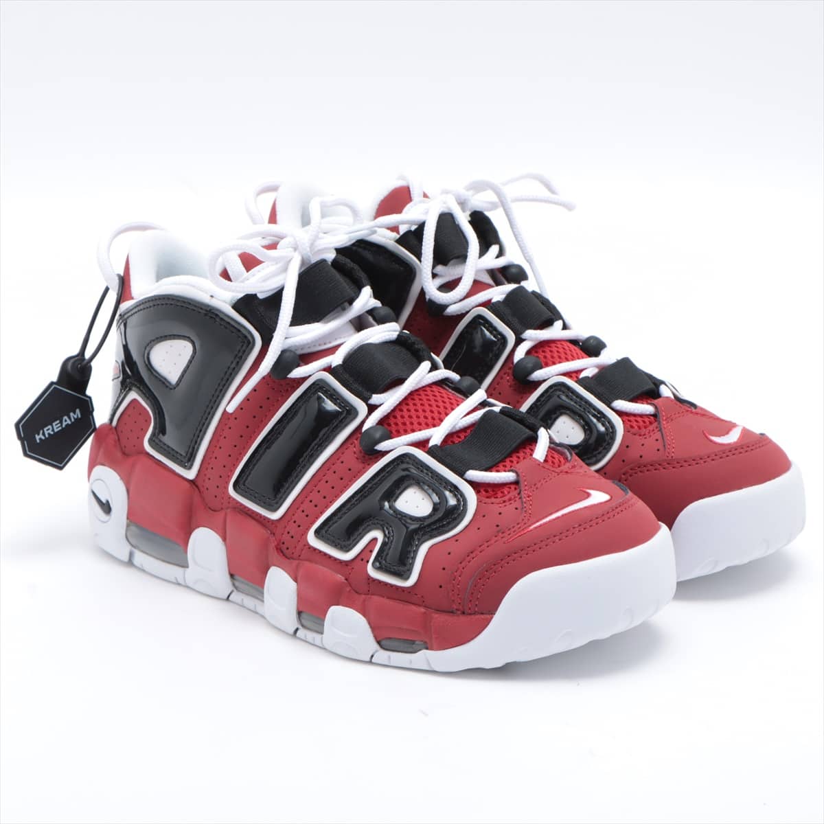 ナイキ AIR MORE UPTEMPO ’96 21年 レザー×パテント ハイカットスニーカー 26.5cm メンズ レッド×ブラック 921948-600 箱あり