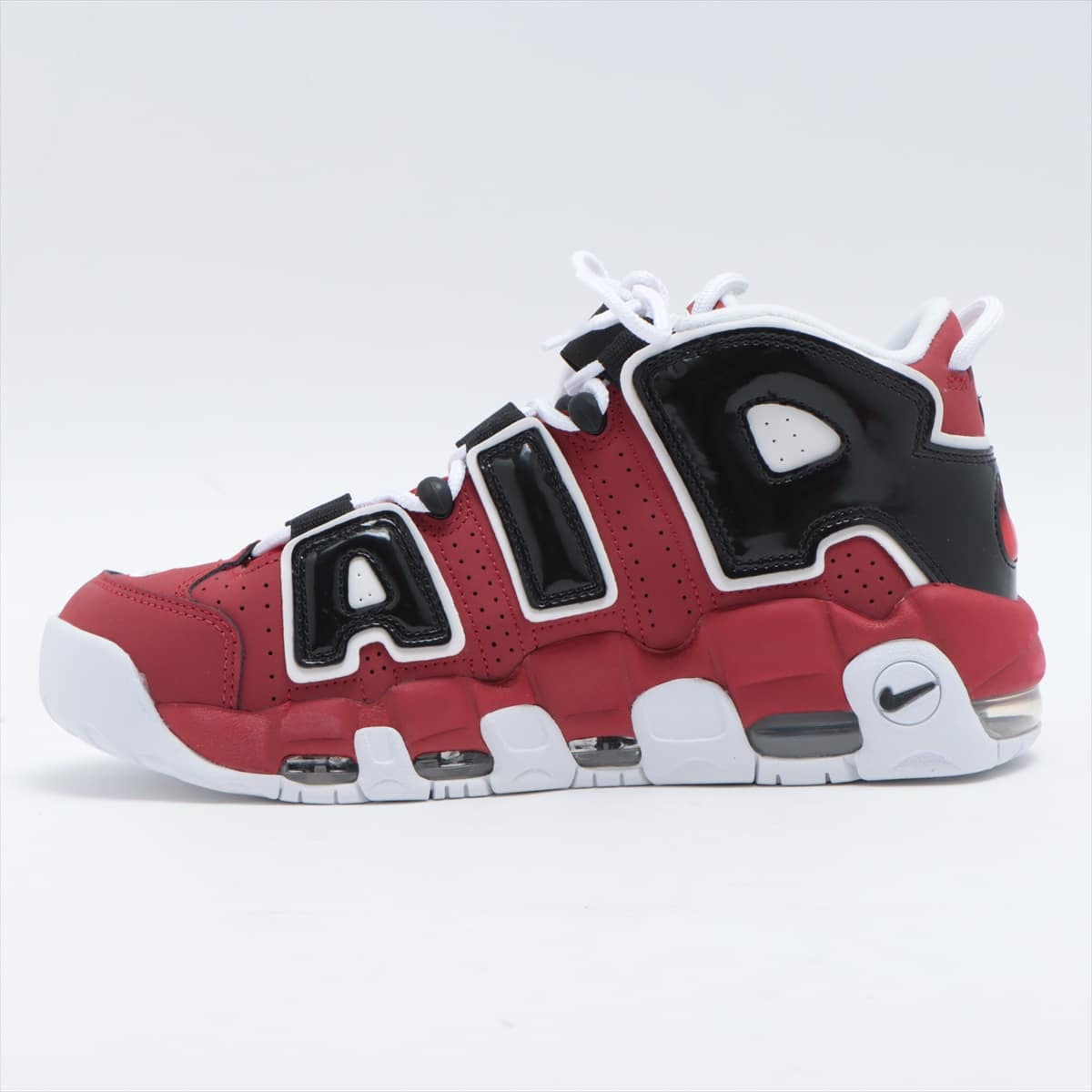 ナイキ AIR MORE UPTEMPO ’96 21年 レザー×パテント ハイカットスニーカー 26.5cm メンズ レッド×ブラック 921948-600 箱あり