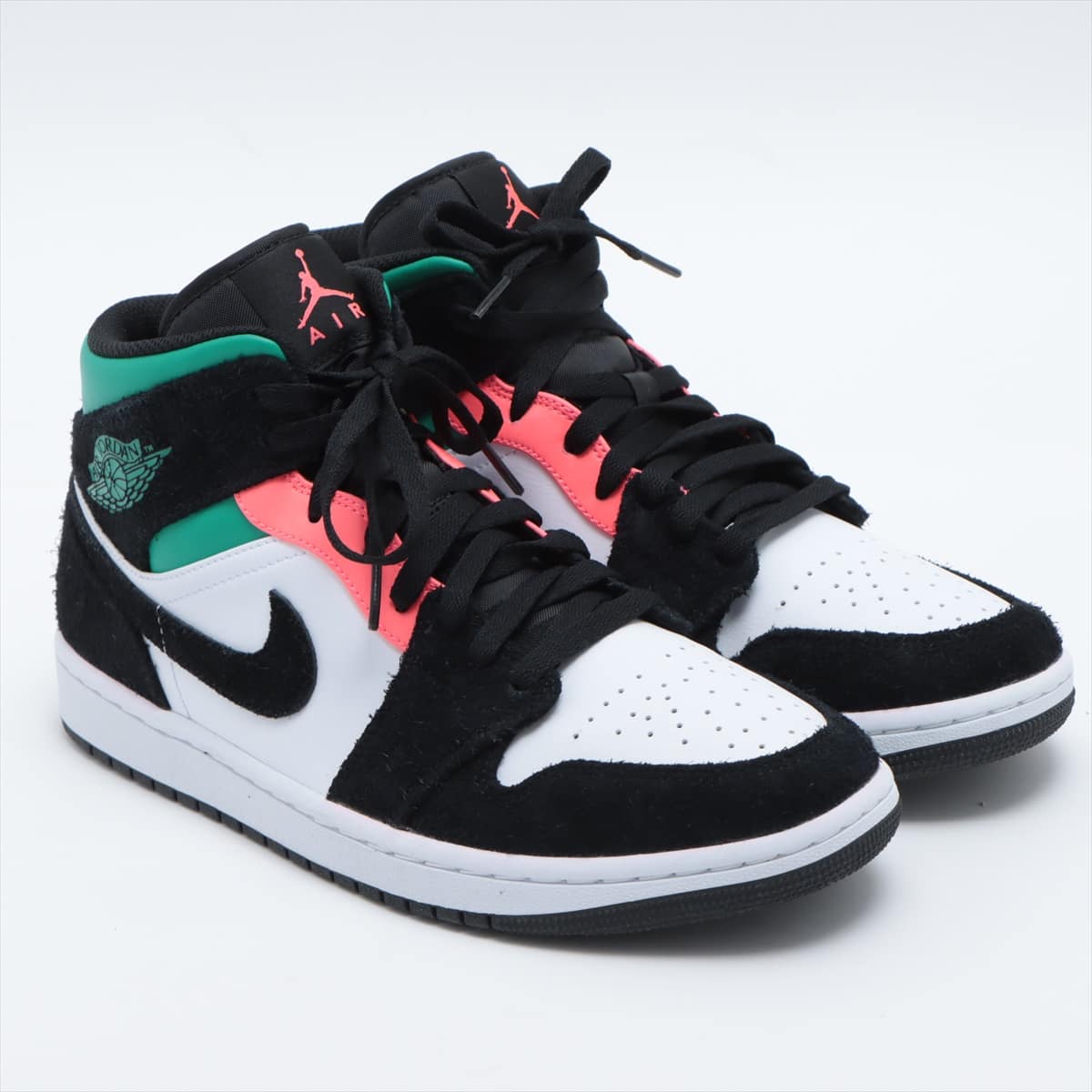 ナイキ 20年 スエード×レザー ハイカットスニーカー 27cm メンズ ブラック×ホワイト AIR JORDAN 1 MID SE 852542-116 B級品 箱あり