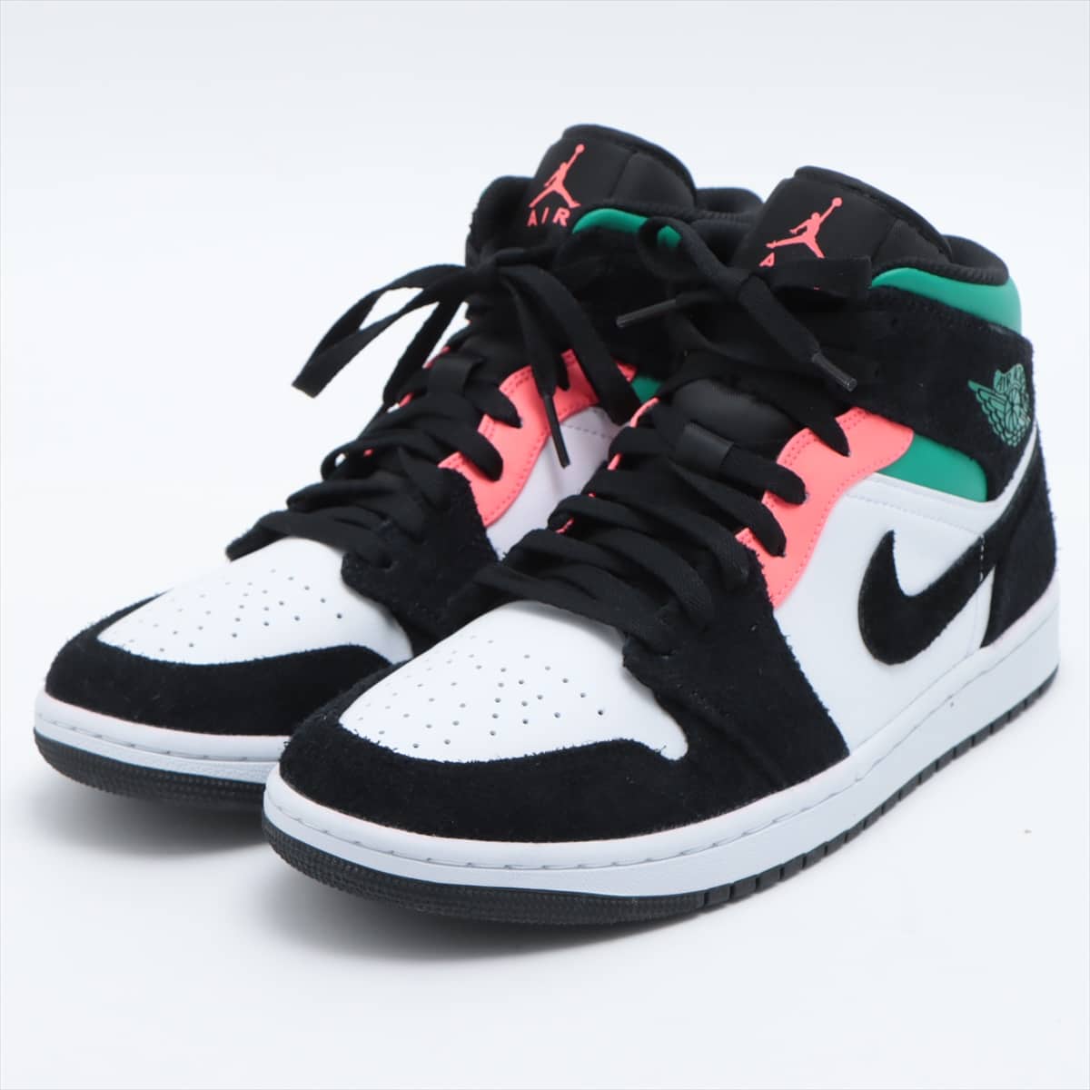 ナイキ 20年 スエード×レザー ハイカットスニーカー 27cm メンズ ブラック×ホワイト AIR JORDAN 1 MID SE 852542-116 B級品 箱あり