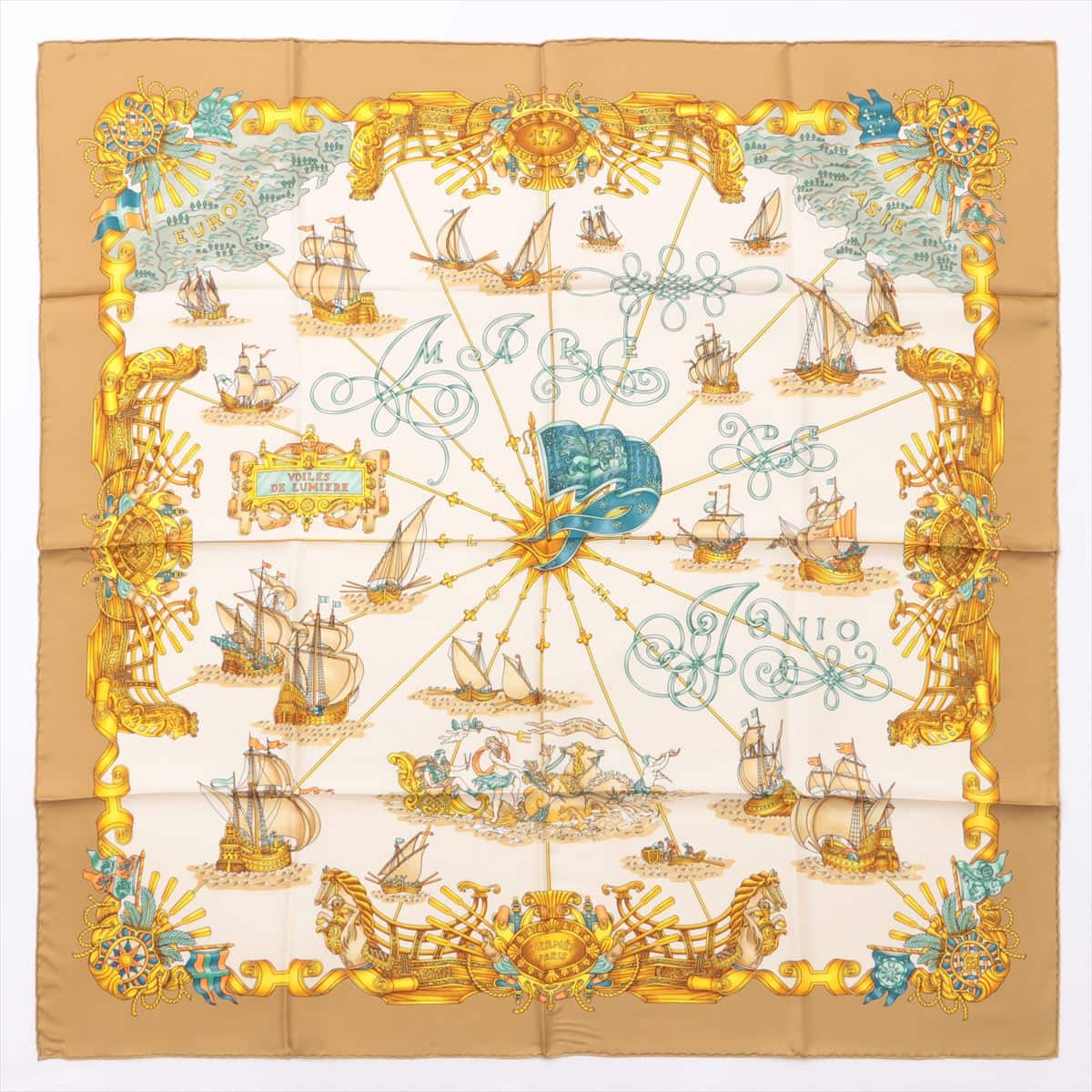 【人気得価】エルメス スカーフ　カレ90 光の帆船 小物