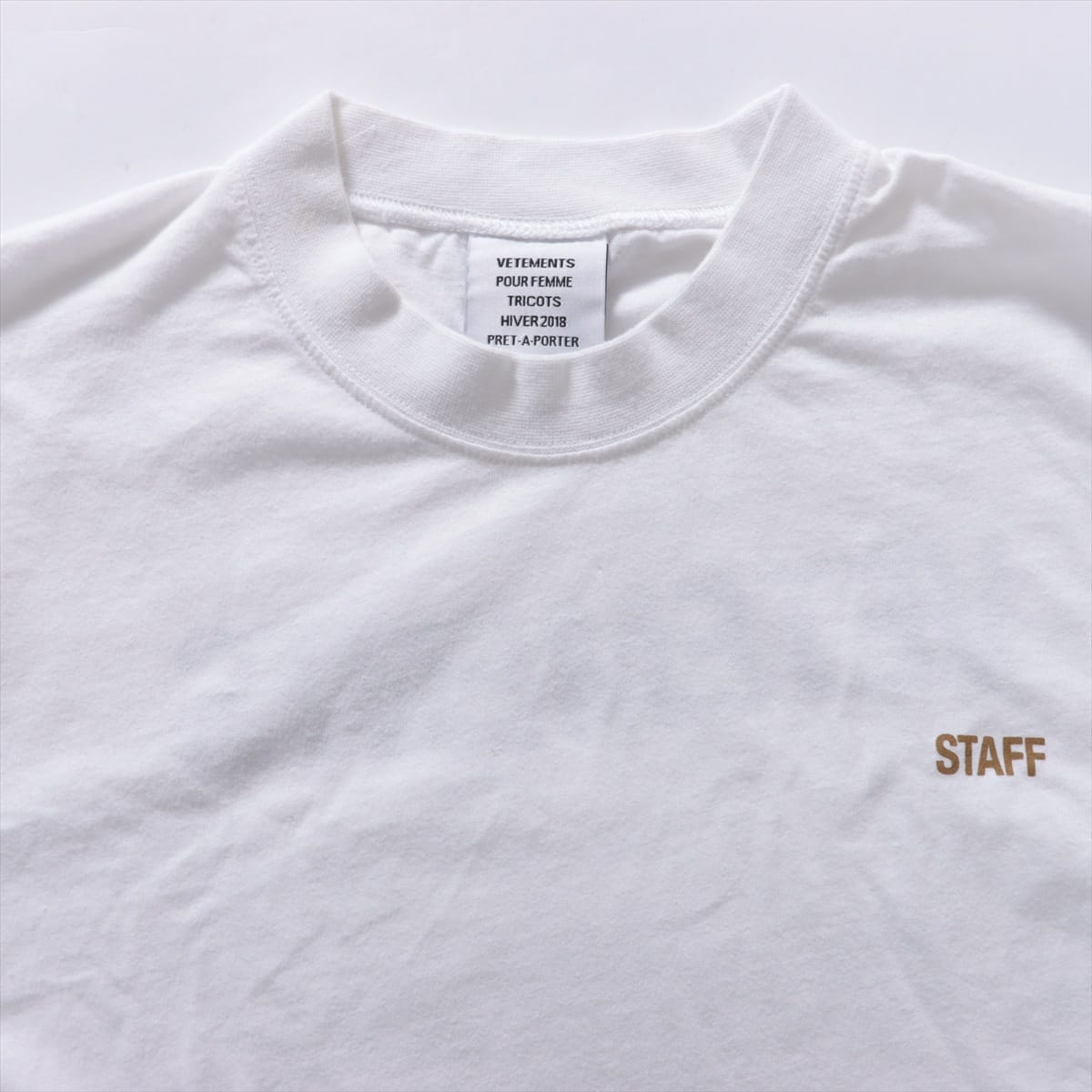 ヴェトモン 17AW コットン Tシャツ S メンズ ホワイト  バックロゴ