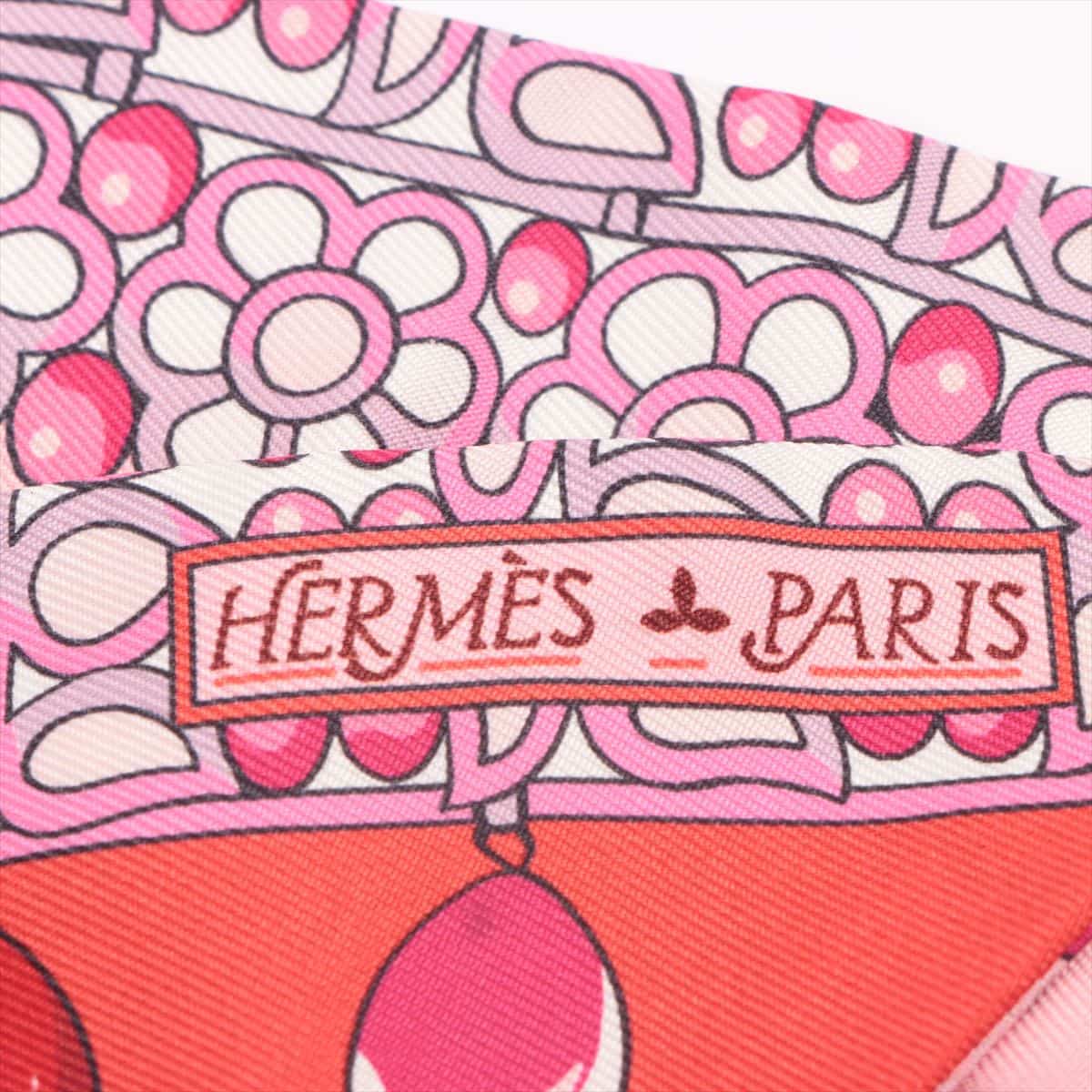 エルメス ツイリー Parures des Maharajas マハラジャの装身具 スカーフ シルク ピンク