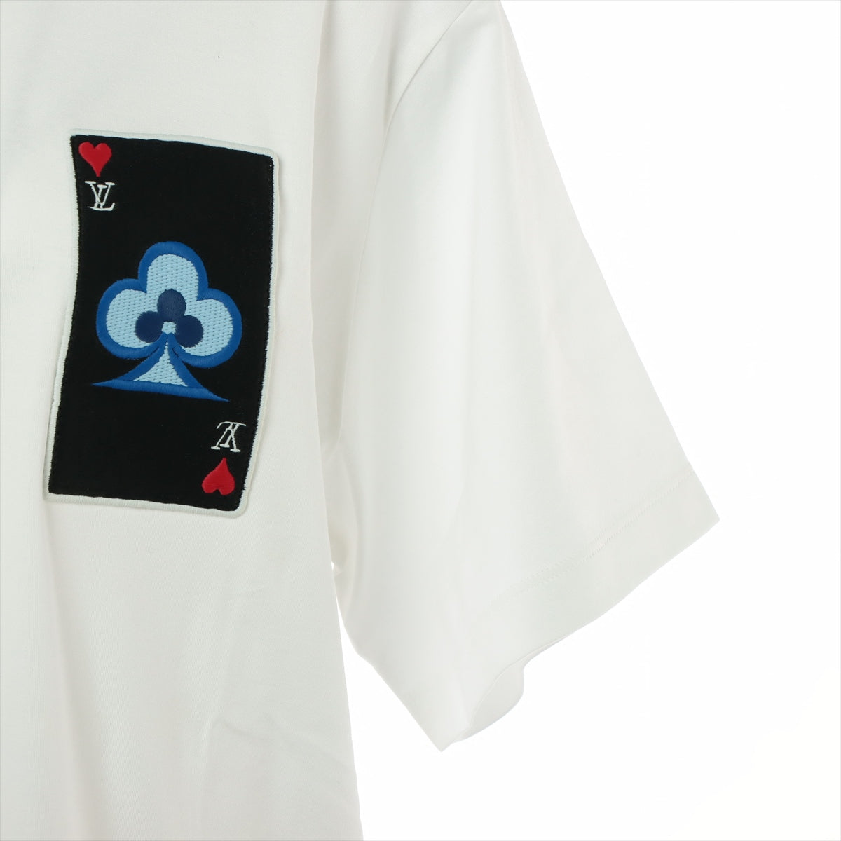 ルイヴィトン 21SS コットン Tシャツ XL レディース ホワイト  RW211A フロッキートランプ刺繍