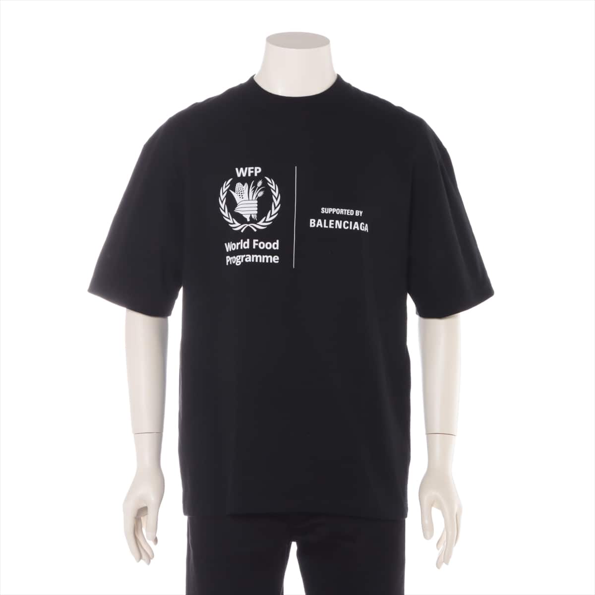 バレンシアガ×WFP 20SS コットン Tシャツ S ユニセックス ブラック  WFPコラボ 612966