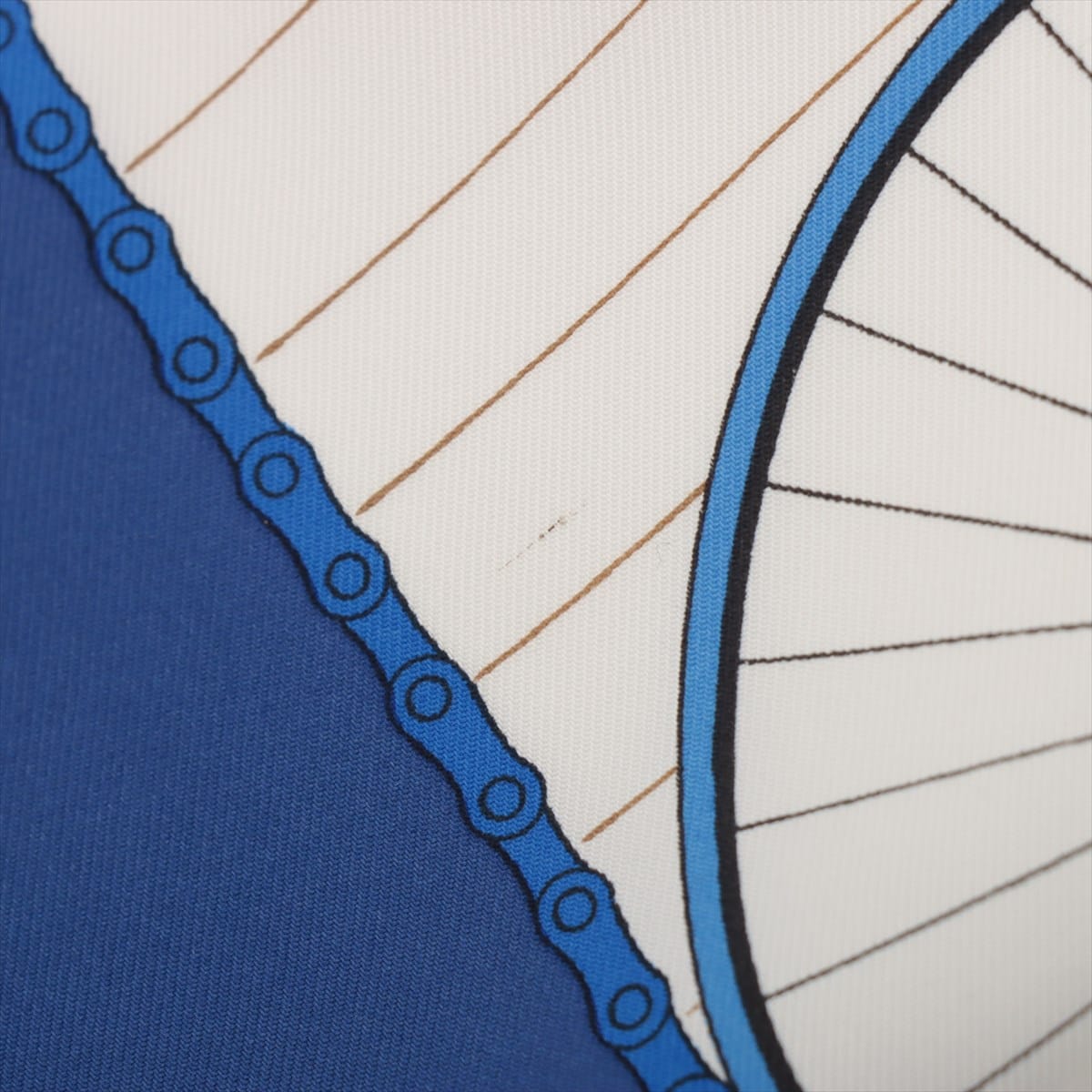エルメス カレ90 LES BECANES 自転車 スカーフ シルク ブルー