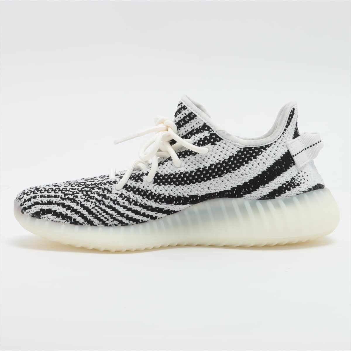 アディダス YEEZY BOOST 350 V2 ニット スニーカー 26cm メンズ ブラック×ホワイト CP9654 ゼブラ