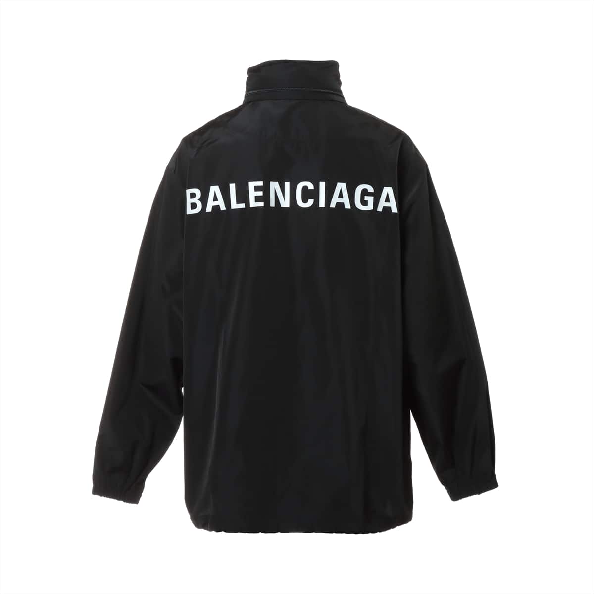 バレンシアガ 19AW ポリエステル×レーヨン ジャケット 44 メンズ ブラック 556238 バックロゴ フード収納