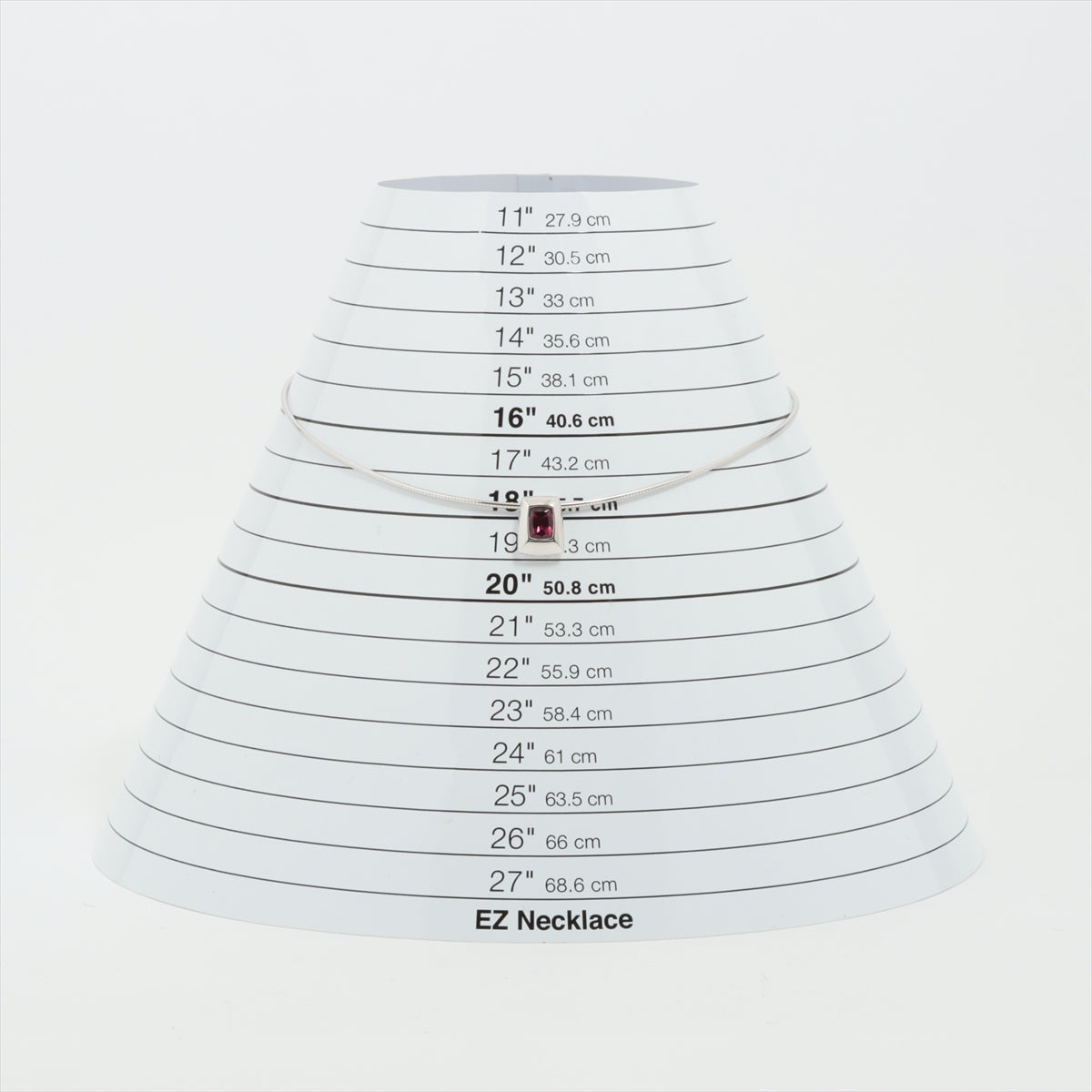 タサキ ガーネット ネックレス 750(WG)×K18WG 12.5g チェーン ブランド刻印なし 石 小カケ 小キズ