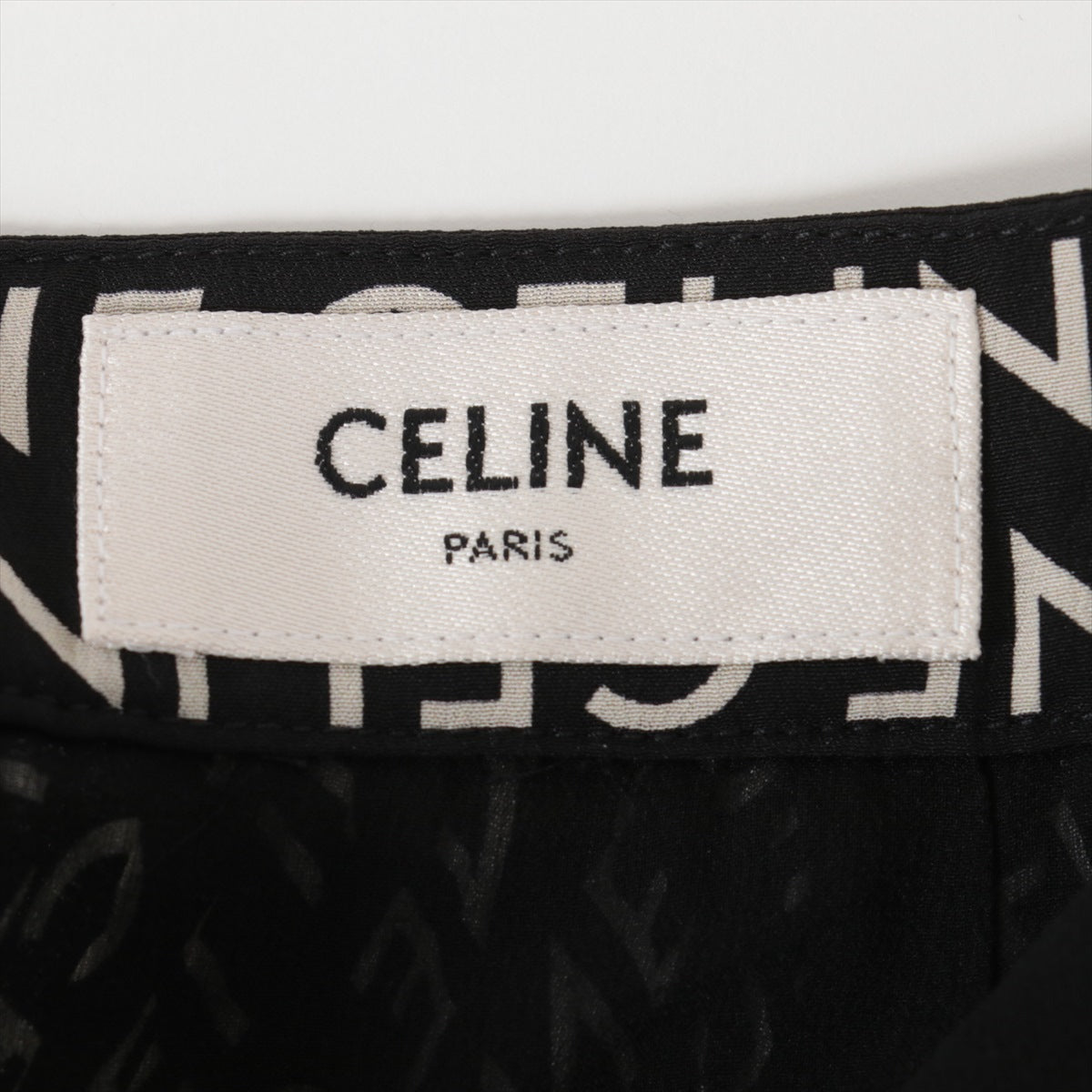セリーヌ  シルク 34 ブラック×ホワイト レディース スカート