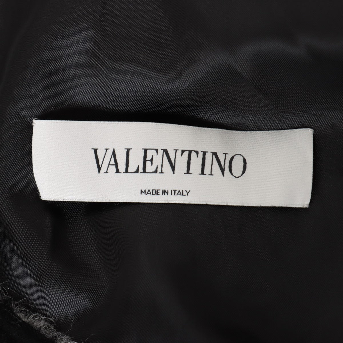 ヴァレンティノ 16AW ウール×アルパカ ロングコート I46 メンズ ブラック×グレー  ポンチョコート  VLTN