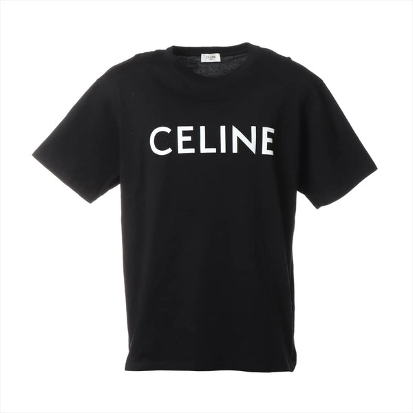 セリーヌ エディ期 コットン Tシャツ L メンズ ブラック ロゴプリント 