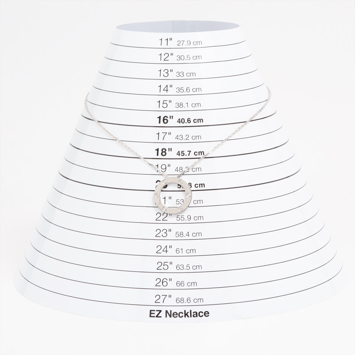 カルティエ ラブサークル ハーフ ダイヤ ネックレス 750(WG) 14.0g